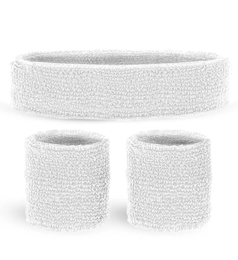 WIDMANN S.R.L. Kostüm Schweißbänder Set 3 teilig weiß