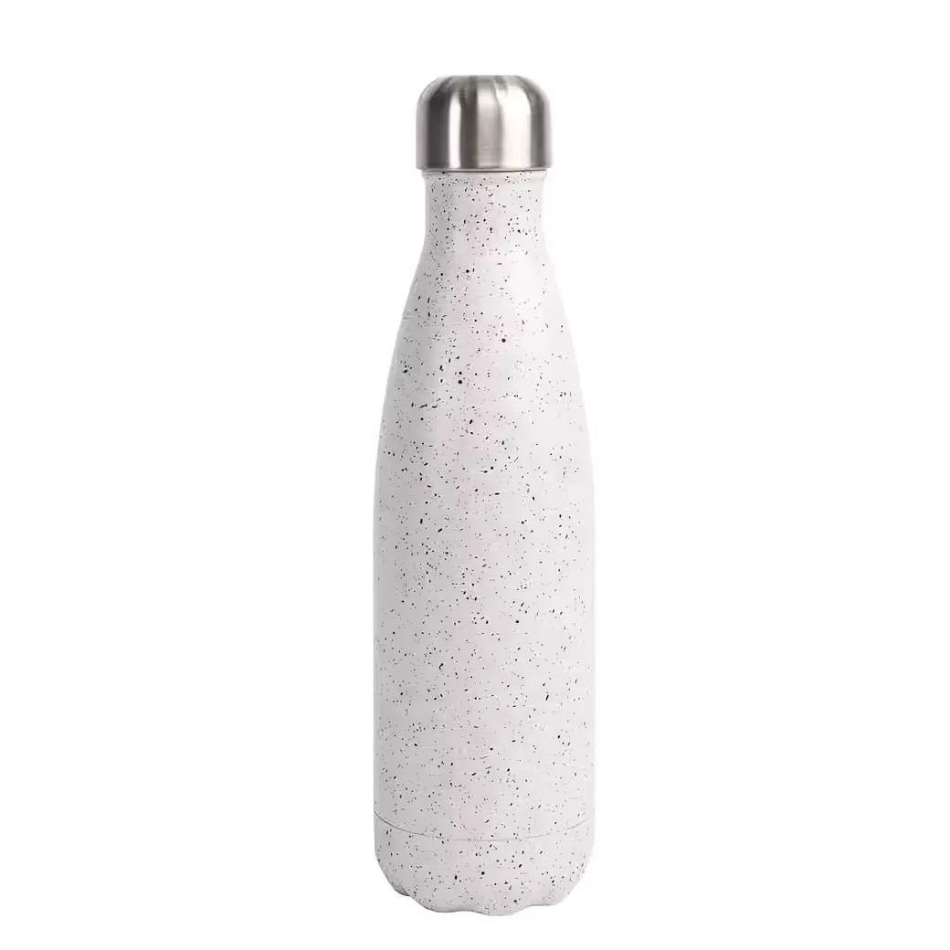 Trinkflasche 0,5 l Stein schwarz-weiß