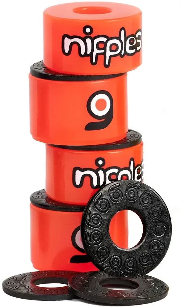 Orangatang Nipples Double Barrel Longboard Bushings 85a orange soft