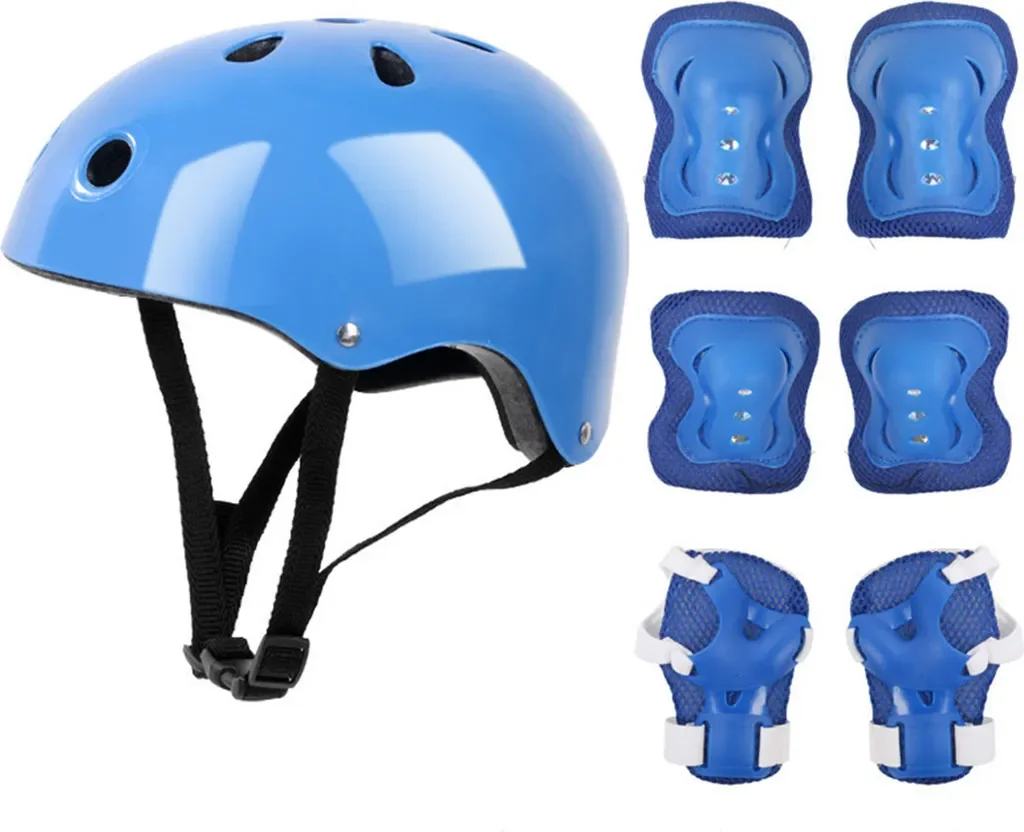 Kinder Schutzausrüstung Set mit Helm Skateboard Fahrrad Roller