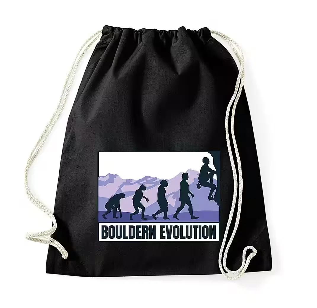 YOUTH DESIGNZ Turnbeutel Baumwolle Bouldern Evolution Motiv