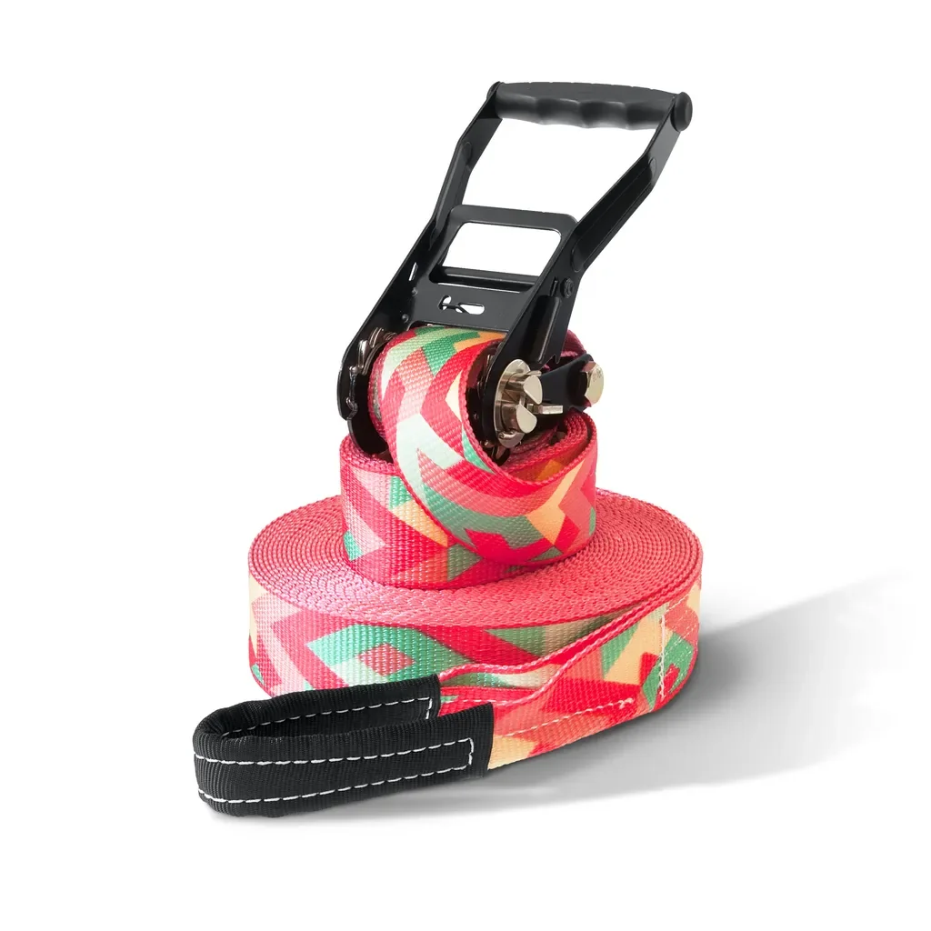 Slackline Set Zig Zag 15 m mit Tragebeutel aus Leinen
