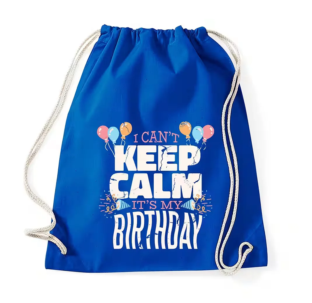 YOUTH DESIGNZ Baumwoll Turnbeutel Keep Calm Its My Birthday Print