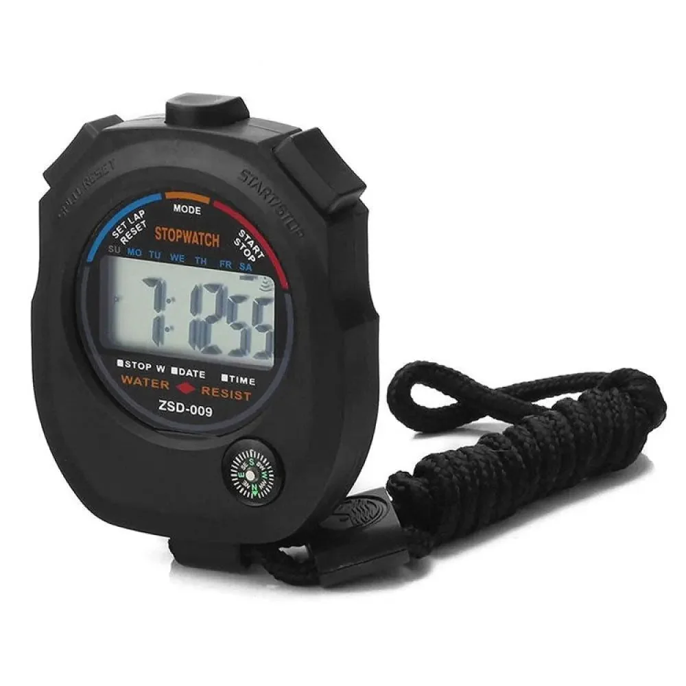 SPORT-KNIGHT Stoppuhr wasserdicht mit Uhr, Datum und Wecker