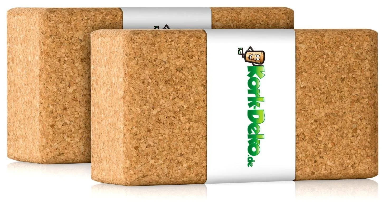 KORK-DEKO.DE Yogablöcke 2er Set aus Kork