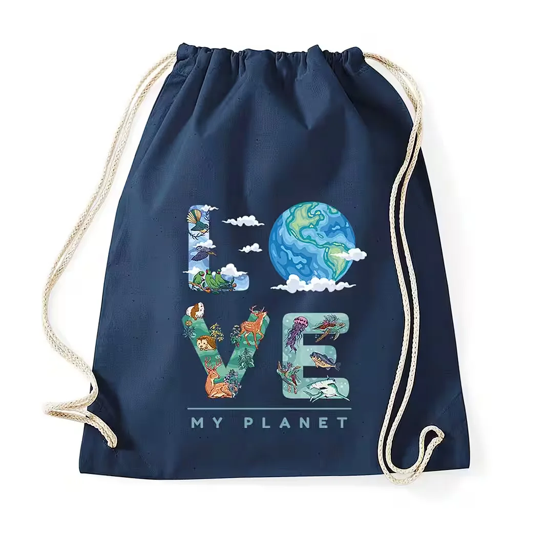 YOUTH DESIGNZ Turnbeutel Baumwolle LOVE MY PLANET Motiv