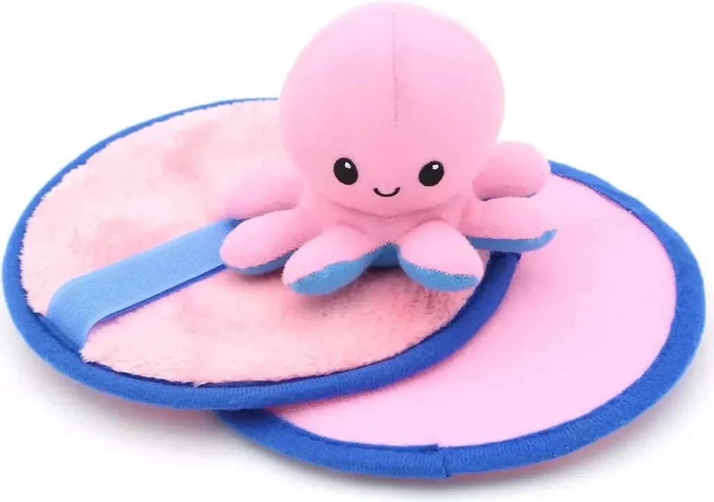 Best Sporting Klettballspiel mit Plüschtier Oktopus Olivia Rosa Blau