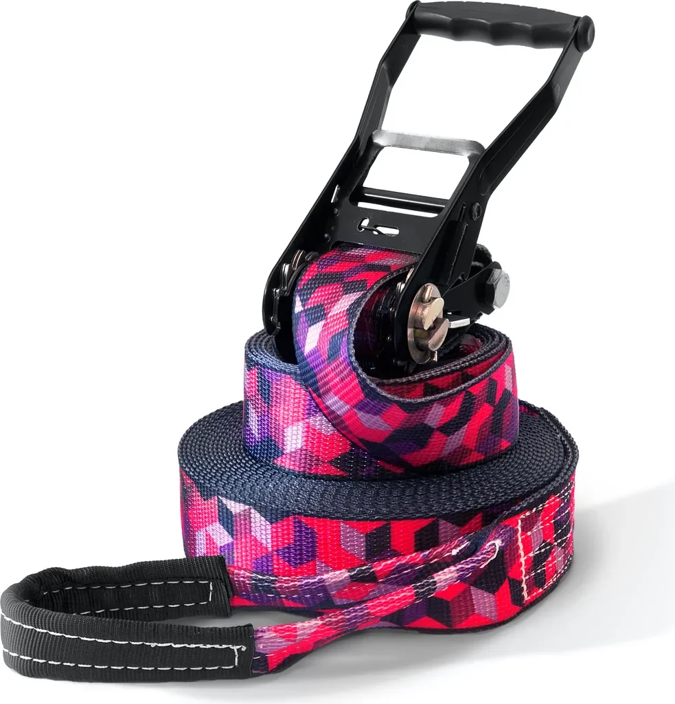 Cubes Slackline Set 15 m mit Leinen-Tragebeutel